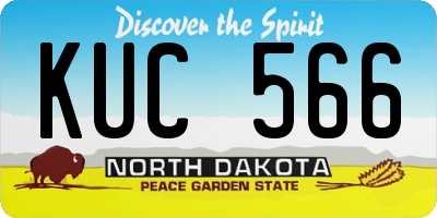 ND license plate KUC566