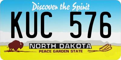 ND license plate KUC576