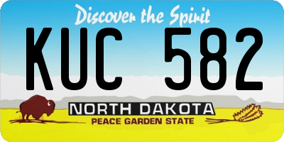 ND license plate KUC582