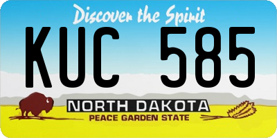 ND license plate KUC585