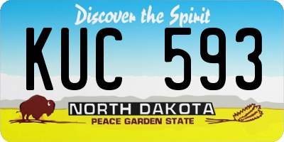 ND license plate KUC593