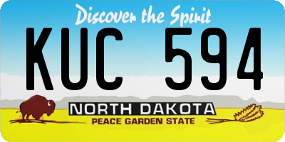 ND license plate KUC594