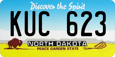 ND license plate KUC623