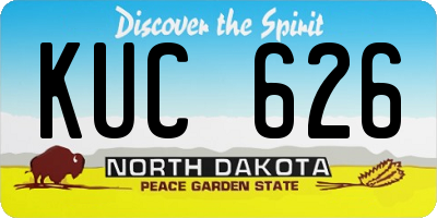 ND license plate KUC626