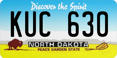 ND license plate KUC630