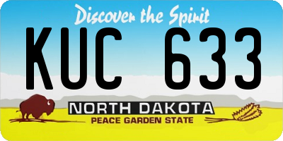 ND license plate KUC633