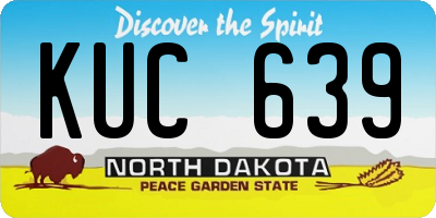 ND license plate KUC639