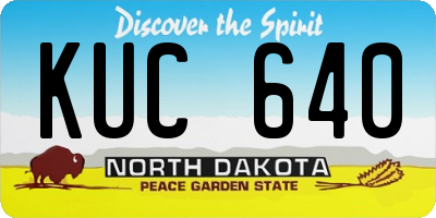 ND license plate KUC640