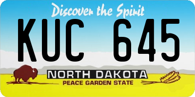 ND license plate KUC645