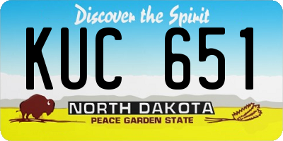 ND license plate KUC651