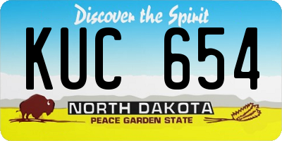 ND license plate KUC654