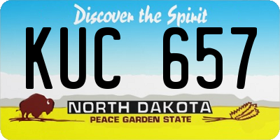 ND license plate KUC657