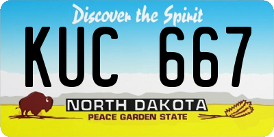 ND license plate KUC667
