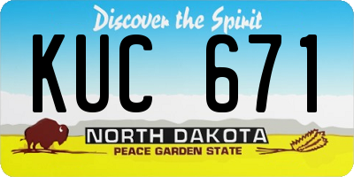 ND license plate KUC671