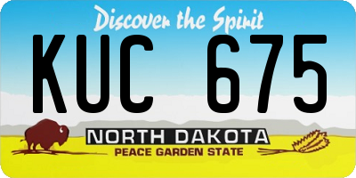 ND license plate KUC675
