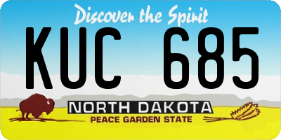 ND license plate KUC685