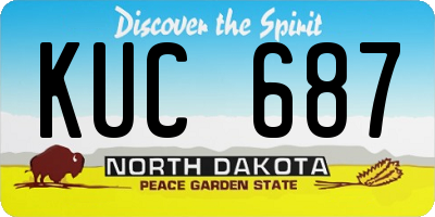 ND license plate KUC687