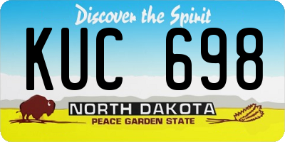 ND license plate KUC698
