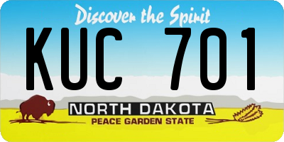 ND license plate KUC701