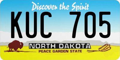 ND license plate KUC705