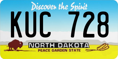 ND license plate KUC728