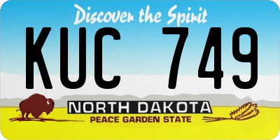 ND license plate KUC749