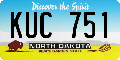 ND license plate KUC751