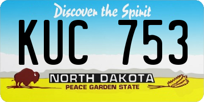 ND license plate KUC753