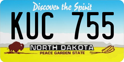 ND license plate KUC755