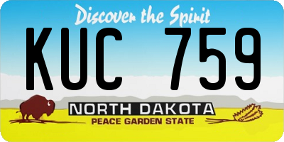 ND license plate KUC759