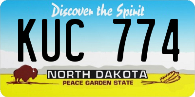 ND license plate KUC774