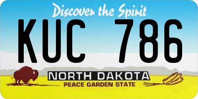 ND license plate KUC786