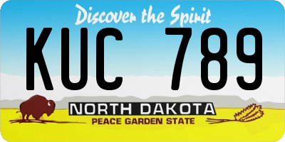 ND license plate KUC789