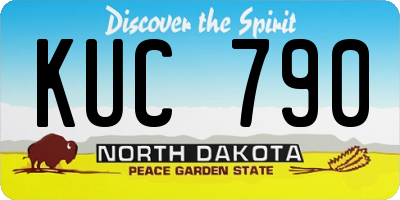 ND license plate KUC790
