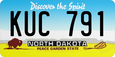 ND license plate KUC791
