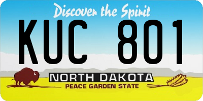 ND license plate KUC801