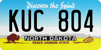 ND license plate KUC804