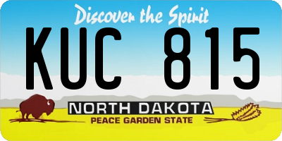 ND license plate KUC815