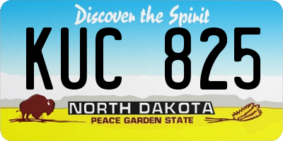 ND license plate KUC825