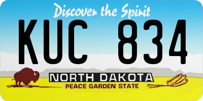 ND license plate KUC834