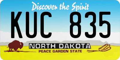 ND license plate KUC835