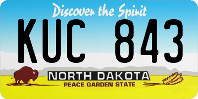 ND license plate KUC843