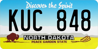ND license plate KUC848