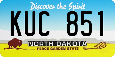 ND license plate KUC851