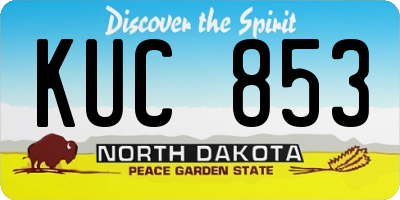 ND license plate KUC853