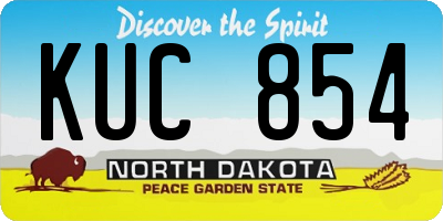ND license plate KUC854