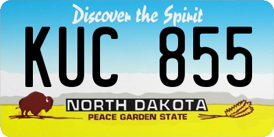 ND license plate KUC855