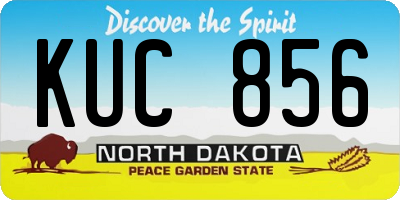 ND license plate KUC856
