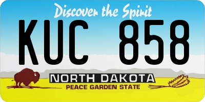 ND license plate KUC858