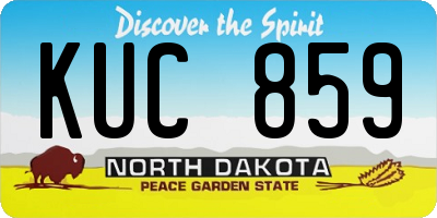 ND license plate KUC859